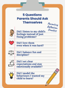 Parenting reflection checklist for parents of adult children
